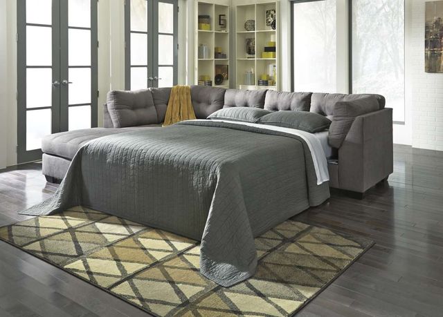Benchcraft® Maier 2-Piece Charcoal Left-Arm Facing Full Sofa Sleeper Sectional and Chaise-1