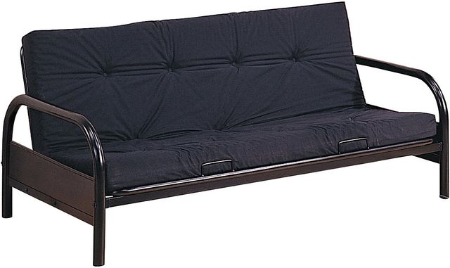 Coaster® Glossy Black Tufted Futon Frame-1