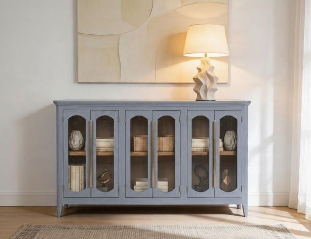 International Furniture Direct Brava Blue 6-Door Console-1