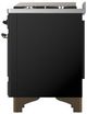 Ilve® Majestic III 48" Glossy Black Pro Style Dual Fuel Natural Gas Range with Solid Door and Burnished Trim-3
