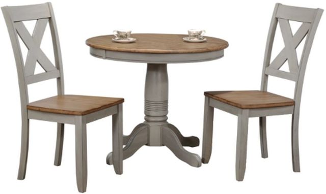 Winners Only® Barnwell Rustic Brown Top 36" Dining Table with Gray Pedestal Base-2