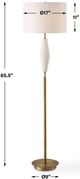 Uttermost® Quite the Buzz Antique Brass/White Floor Lamp-2