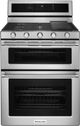 KitchenAid® 30" Stainless Steel Freestanding Gas Double Oven Range-2