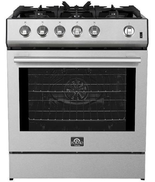 FORNO® Leonardo Espresso 30" Stainless Steel Pro Style Gas Range-0