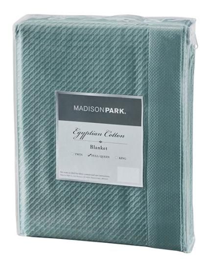 Olliix by Madison Park Egyptian Cotton Teal Full/Queen Blanket-4