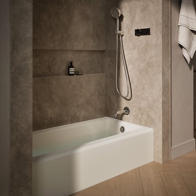 KOHLER® Bellwether® Biscuit 60" x 30" Alcove Bath - Right Drain-2