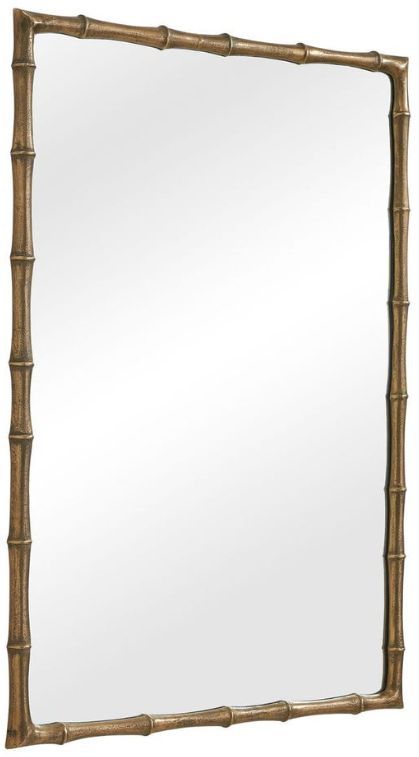 Uttermost® Brass Bamboo Antique Brass Rectangle Mirror-3