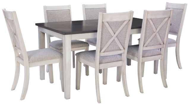 Powell® Mckoy 7-Piece Charcoal/White Dining Table Set -0