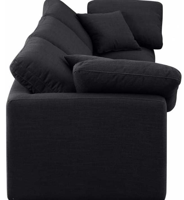 Meridian Furniture Indulge 3-Piece Black Linen Sofa-2