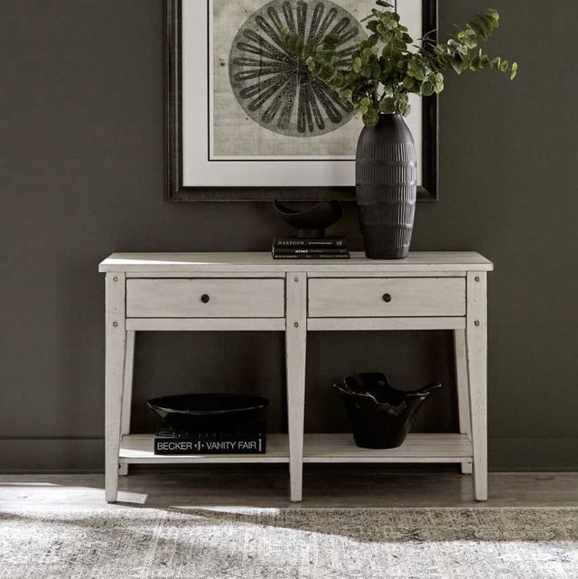 Liberty Furniture Lake House Weathered White Sofa Table-1