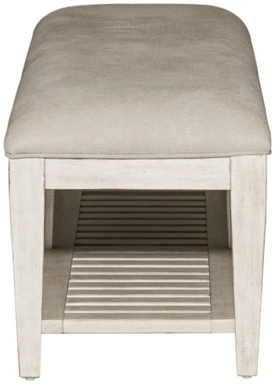 Liberty Furniture Heartland Antique White/Gray Bed Bench-3