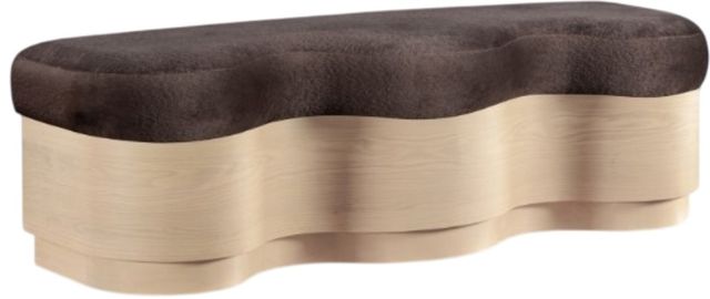Meridian Furniture Savoy Brown/Natural Upholstered Bench-0