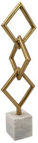 A & B Home Gold Chain Statuary on Marble Base-2