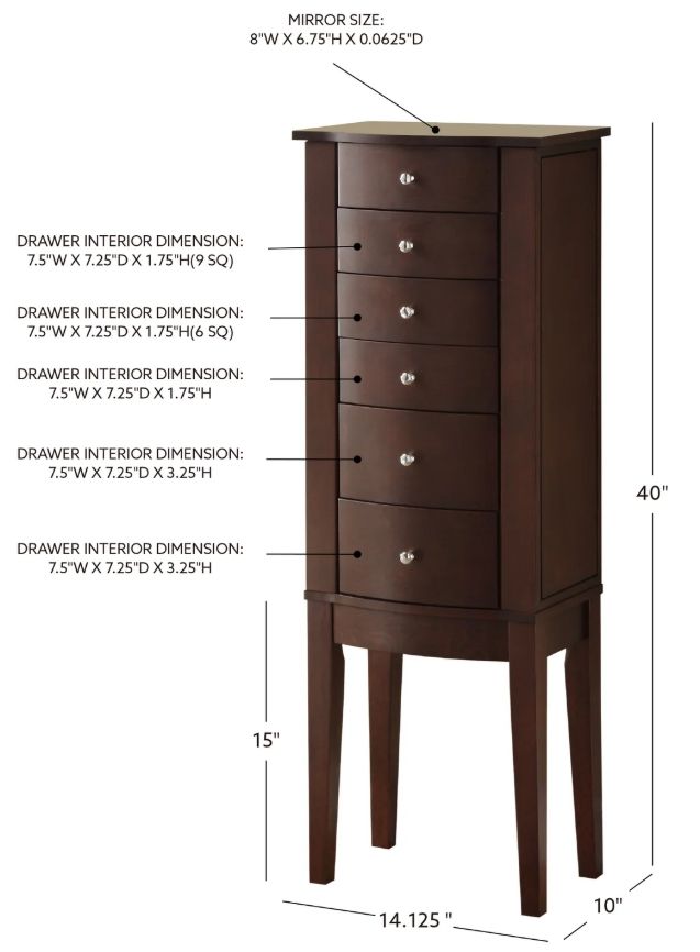 Powell® Maddie Espresso Jewelry Armoire-2