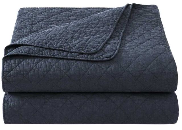 HiEnd Accents Cotton Comfort 3-Piece Navy King Bedding Bundle-2