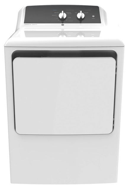 GE® 6.2 Cu. Ft. White Front Load Natural Gas Dryer-0