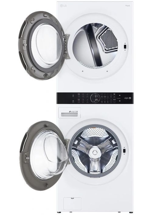 LG White 4.5 Cu. Ft. Washer, 7.4 Cu. Ft. Dryer Gas Laundry Center-1