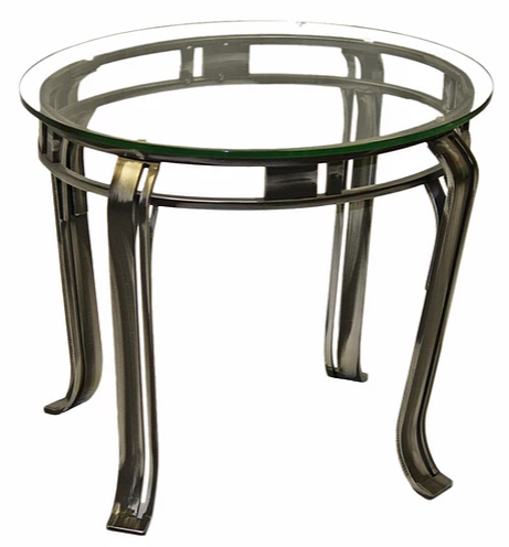 Forge Design Sevane Glass Top End Table with Metal Legs -0