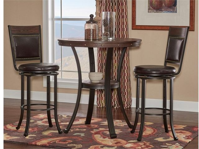 Powell® Franklin Dark Brown/Gray Swivel Bar Stool-1