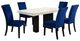 Steve Silver Co. Camila 5-Piece Blue/Ebony/White Marble Dining Set-0