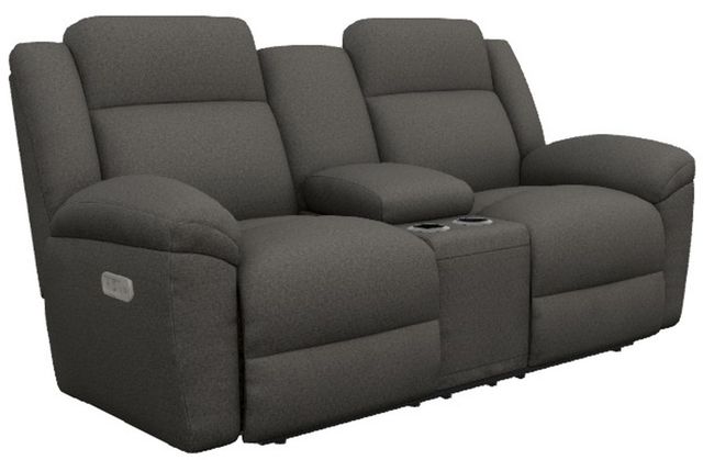 La-Z-Boy® Joel Charcoal Power Reclining Loveseat with Console and Headrest-0