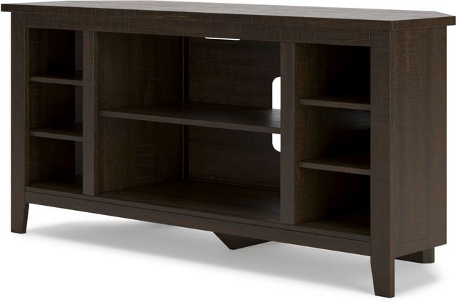 Signature Design by Ashley® Camiburg Warm Brown Corner TV Stand-2