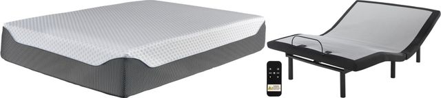 Sierra Sleep® by Ashley® Chime Elite 2-Piece 14" Memory Foam and Good Adjustable Base California King Mattress Set-0