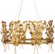 Currey & Company Golden Eucalyptus Contemporary Gold Leaf Round Chandelier-2