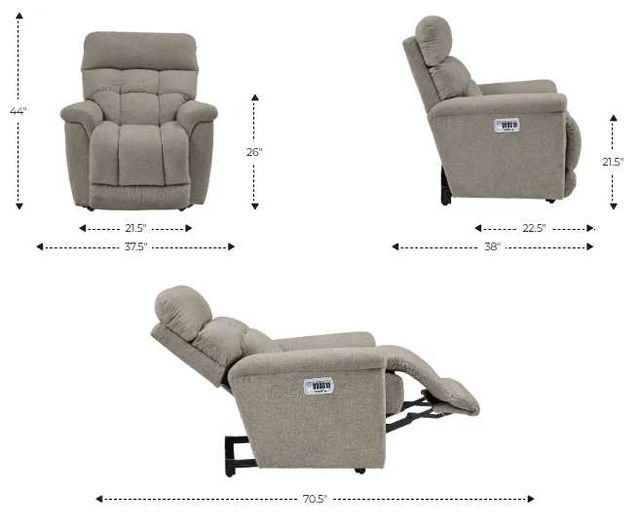 La-Z-Boy® Fulton Dark Chocolate Leather Power Wall Recliner with Headrest and Lumbar-2