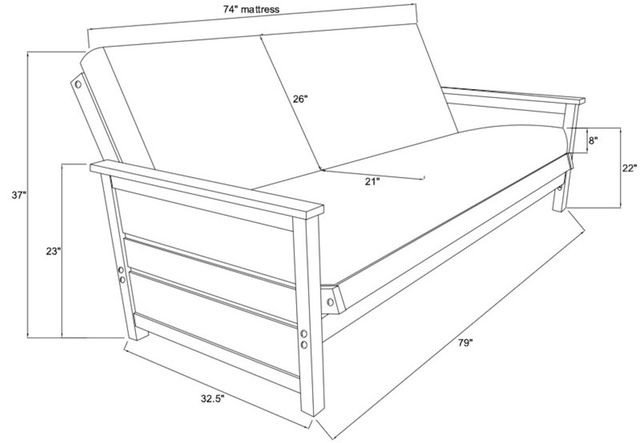 Kodiak Furniture Lexington Weathered Gray Full Futon Frame-2