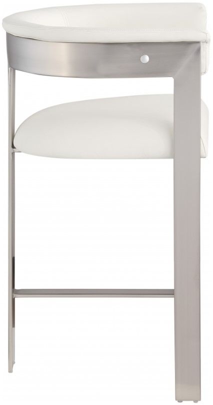 Meridian Furniture Romeo Brushed Cream Vegan Leather Counter Stool-3