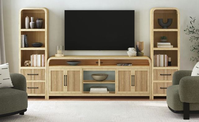 Elements International Ridgemont 3-Piece Natural Entertainment Unit with 82" TV Console-1