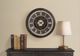 Monarch Specialties Inc. Brown 23" Round Wall Clock with Roman Numerals on Beige/Black Background an-2