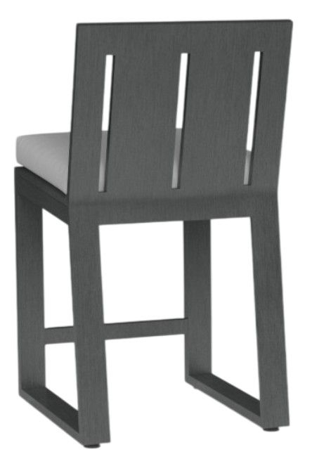 Sunset West Redondo Slate Aluminum Outdoor Bar Stool with Cast Silver Cushion-2