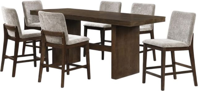 New Classic® Home Furnishings Kody 7-Piece Cream/Walnut Counter Table Set-0