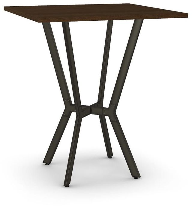 Amisco Customizable Norcross 42" Walnut Veneer Square Bar Table-0