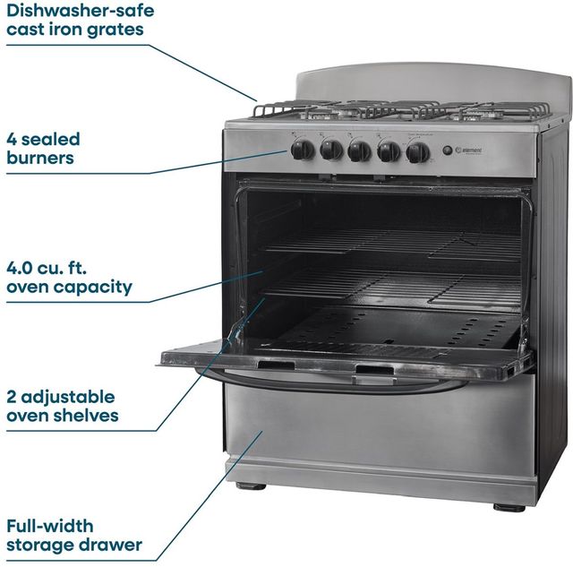 Element® 30" Stainless Steel Freestanding Gas Range-2