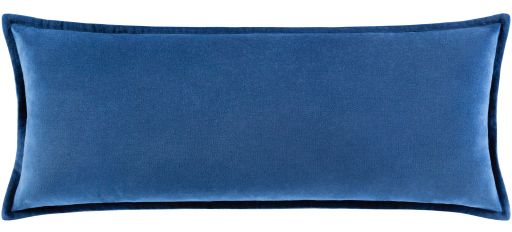 Surya Cotton Velvet Navy 12"x30" Toss Pillow with Down Insert-0