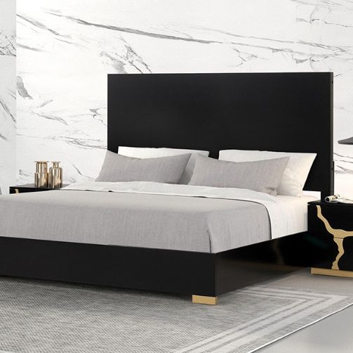 Furniture of America® Goldsberg Black Queen Panel Bed-1