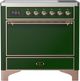 Ilve® Majestic III 36" Emerald Green Pro Style Induction Range with Solid Door and Copper Trim-0