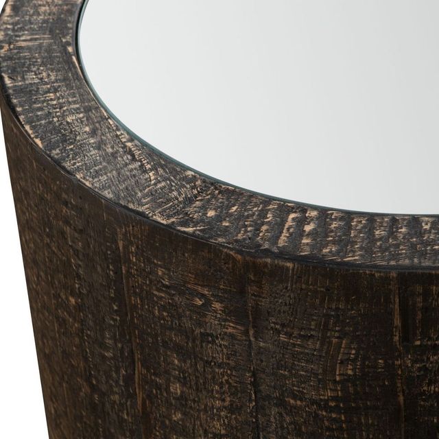 Uttermost® Sequoia Mirrored Top Accent Table with Dark Walnut Base-3