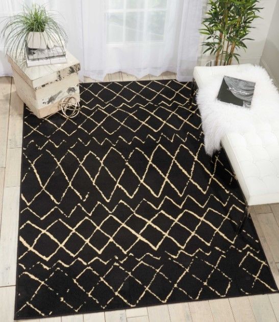 Nourison Home™ Grafix Black 5'x7' Style 2 Area Rug-1