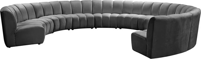 Meridian Furniture Infinity 10-Piece Grey Velvet Modular Sectional-2