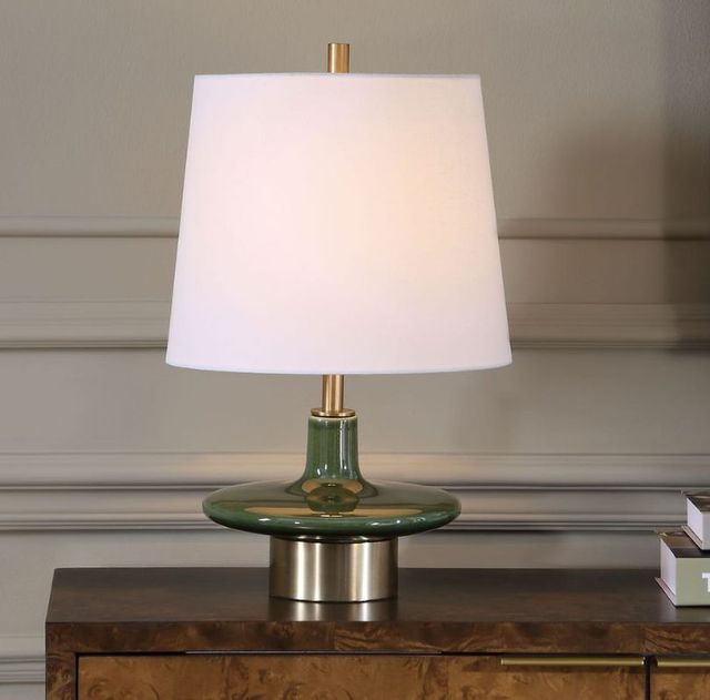 Uttermost® Sieler Glossy Moss Green Table Lamp-3