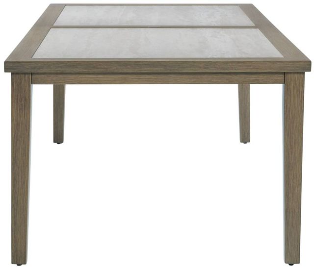 Signature Design by Ashley® Rainier Ranch Beige Outdoor Aluminum/Sintered Stone Dining Table with Brown Base-2
