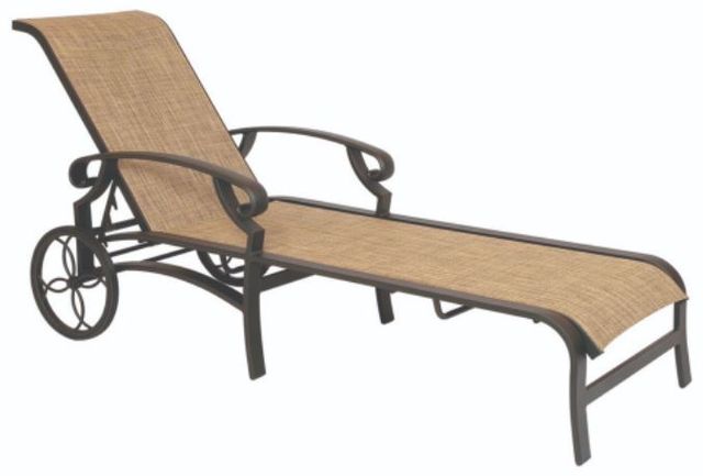 Lane Venture® Monterey Dark Brown/Dark Yellow Sling Adjustable Chaise-0