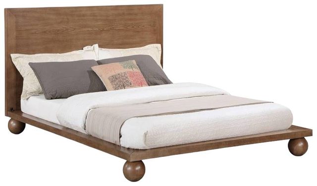 Meridian Furniture Kent Walnut Queen Upholstered Panel Bed-0