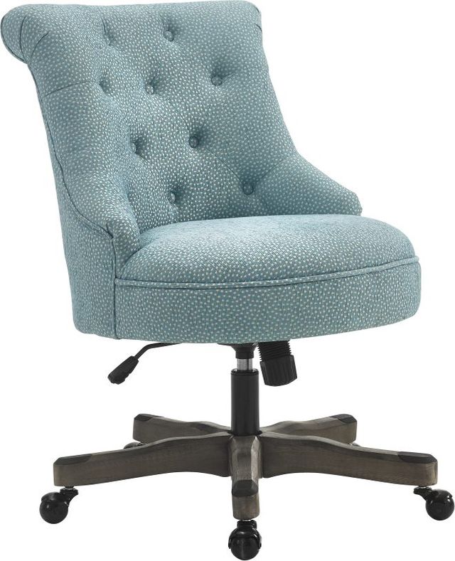 Linon Sinclair Light Blue Office Chair-0