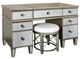 Stylecraft Vanessa Silver Vanity Desk and Vanessa Round Vanity Stool Set -0