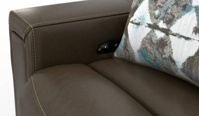 Catnapper® Arezzo Chocolate Leather Power Reclining Loveseat with Power Headrest-2